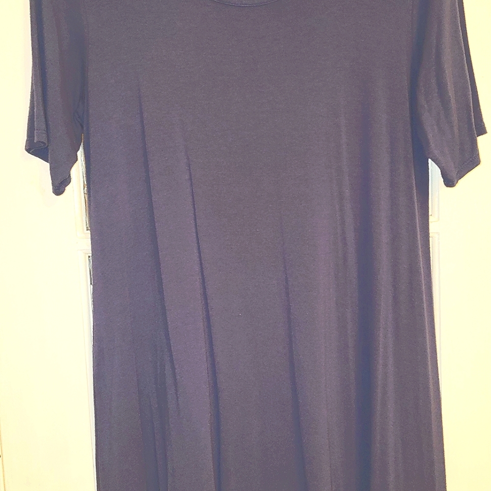 Espresso midi dress blue gray swing dress medium